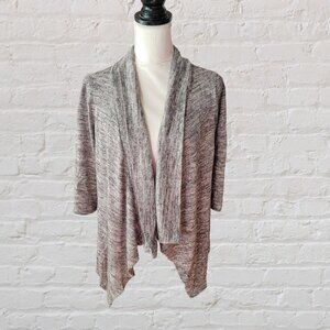 PerSeption Concept Marbled Gray Long Sleeve Open Cardigan Sweater in Size M